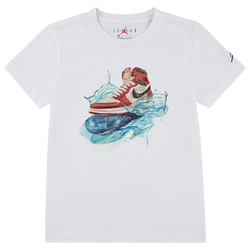Boys' Preschool - Jordan AJ1 Wave Short Sleeve T-Shirt - White/Blue