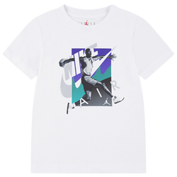 Boys' Preschool - Jordan AJ 5 Grape Escape Short Sleeve T-Shirt - White/Teal