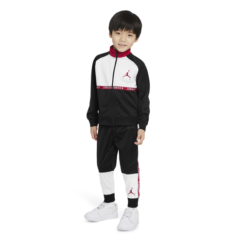 Shop Jordan Boys  Jumpman Air Blocked Tricot Set In Black/white/red