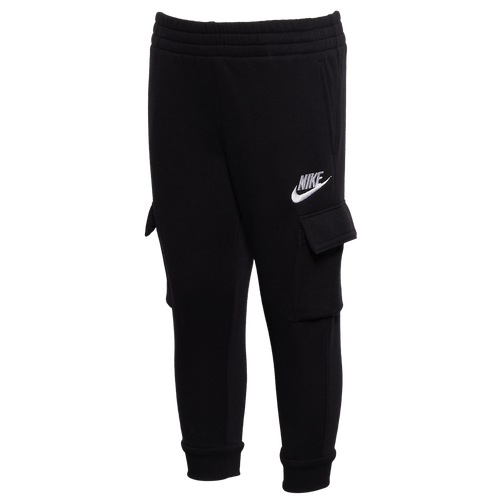 Nike Boys Preschool   Nsw Club Fleece Cargo Pants In Black/white