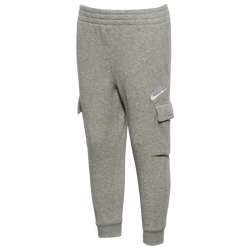 Boys' Preschool - Nike NSW Club Fleece Cargo Pants - Dark Gray Heather/White