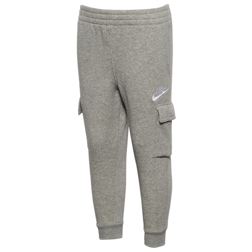 Nike Boys Preschool   Nsw Club Fleece Cargo Pants In Dark Gray Heather/white