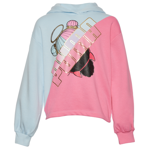 

Girls PUMA PUMA LOL S&S Fleece Hoodie - Girls' Grade School Pink/Blue Size S