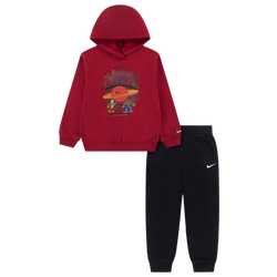 Boys' Preschool - Nike Planet Pullover Pants Set - Black/Tough Red