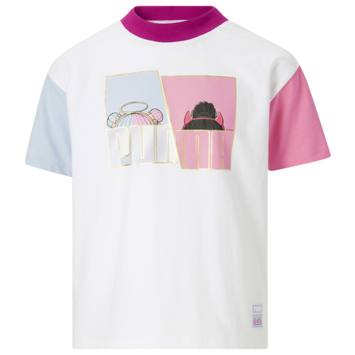 

Girls PUMA PUMA LOL S&S Colorblock T-Shirt - Girls' Grade School White/Multi Size S