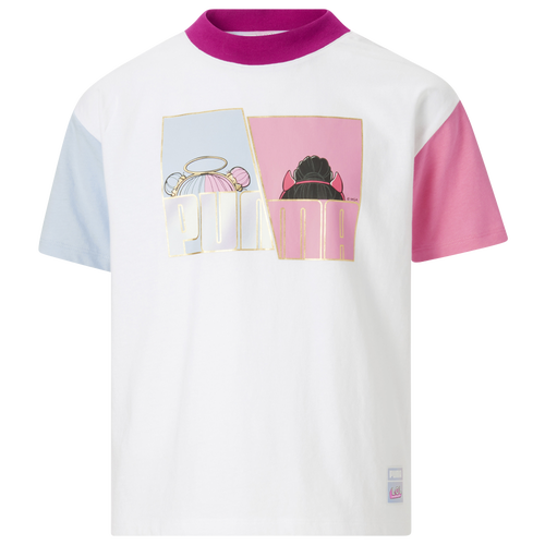 Shop Puma Girls   Lol S&s Colorblock T-shirt In White/multi