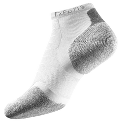 Thorlo Cushioned Heel Micro Mini Running Socks - White/White/Grey