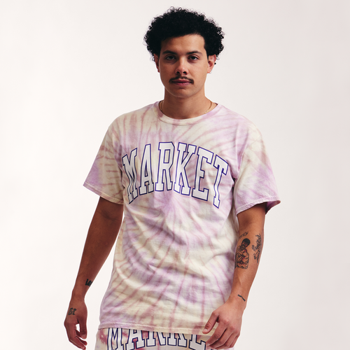 

Market Mens Market Boarder Arc Tie Dye T-Shirt - Mens Pink/Green Size M