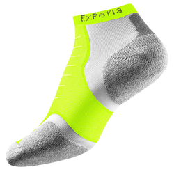 Thorlo Cushioned Heel Micro Mini Running Socks - Electric Yellow/White/Grey