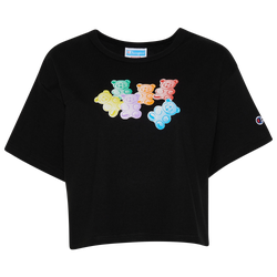 Women's - Champion Chummie Bears Crop T-Shirt - Black/Black