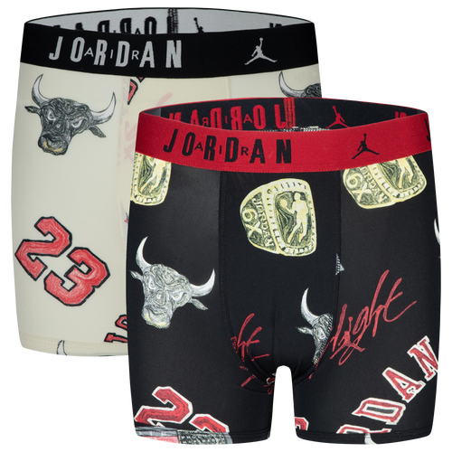 

Boys Jordan Jordan MJ Essentials Boxer Briefs - Boys' Grade School White/Black Size L