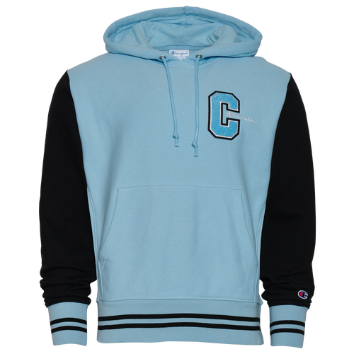 

Champion Mens Champion Reverse Weave Pullover Hoodie Color Block - Mens Candid Blue/Black Size S