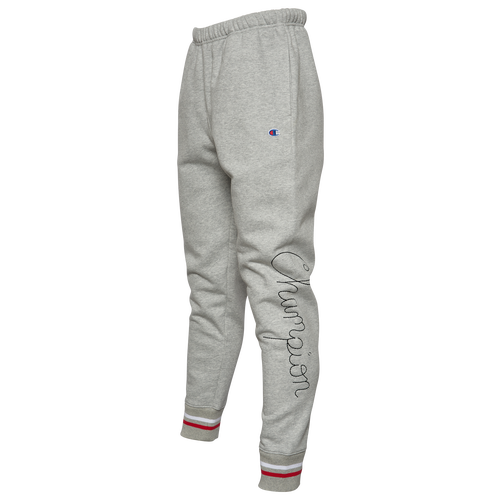 

Champion Mens Champion Reverse Weave Varsity Joggers - Mens Grey/Black/Red Size M