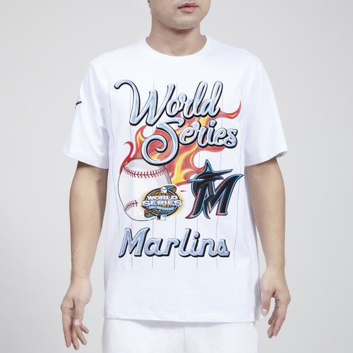 

Pro Standard Mens Pro Standard Marlins Chrome T-Shirt - Mens White/Blue Size XXL