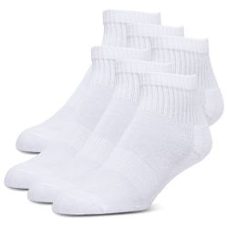 Youth - LCKR 6 Pack Basic Quarter Socks  - White