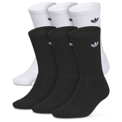 Men's - adidas Originals Trefoil 2.0 Crew Socks 6-Pack  - White/Black