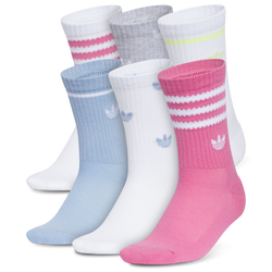 Filles, Scolaire - adidas Paquet de 6 paires de chaussettes de marin Originals Remix 4.0 - Blanc/Fusion rose/Bleu cendré