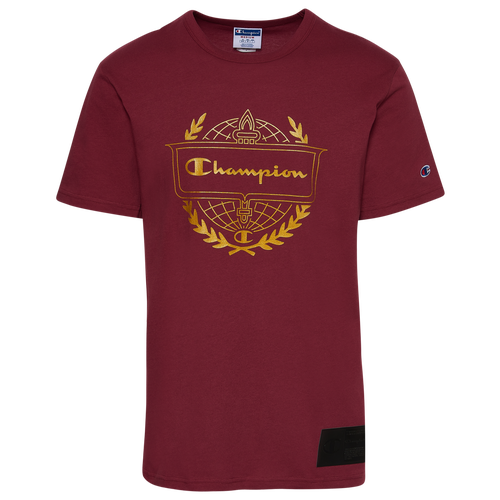 

Champion World Class Crest T-Shirt - Mens Maroon/Gold Size S