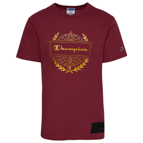 

Champion Mens Champion World Class Crest T-Shirt - Mens Maroon/Gold Size S