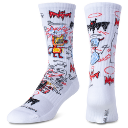 Men's - Jimmy Lion Athletic Basquiat Batman Socks  - Multi/White