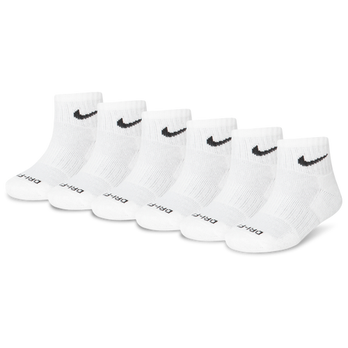 Nike Boys Performance Basic Ankle Socks 6 Pack - Boy's Preschool Size XS - White