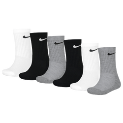 Girls' Grade School - Nike Mesh And Cushioned 6 Pack Crew Socks  - Grey/White