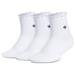 Adulte - adidas Paquet de 3 paires de chaussettes courtes à volants Originals - Blanc/Noir