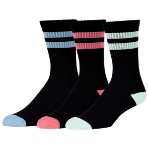 Women's Plus Size White Athletic Socks with Black Stripes