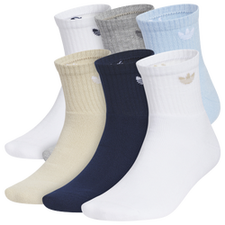 Men's - adidas Originals Trefoil 2.0 Quarter Socks 6-Pack  - Tan/Blue