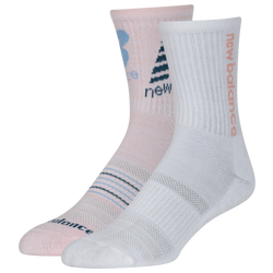 Men's - New Balance 2 Pack Fashion Performance Mid Crew Socks  - Pink/Multi