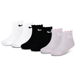 Girls' Preschool - Nike Lettuce Welt Ankle Socks 6 Pack  - White/Multi