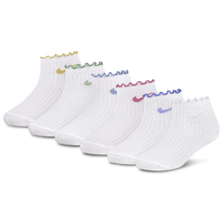 Girls' Preschool - Nike Lettuce Welt Ankle Socks 6 Pack  - Black/Pink/White