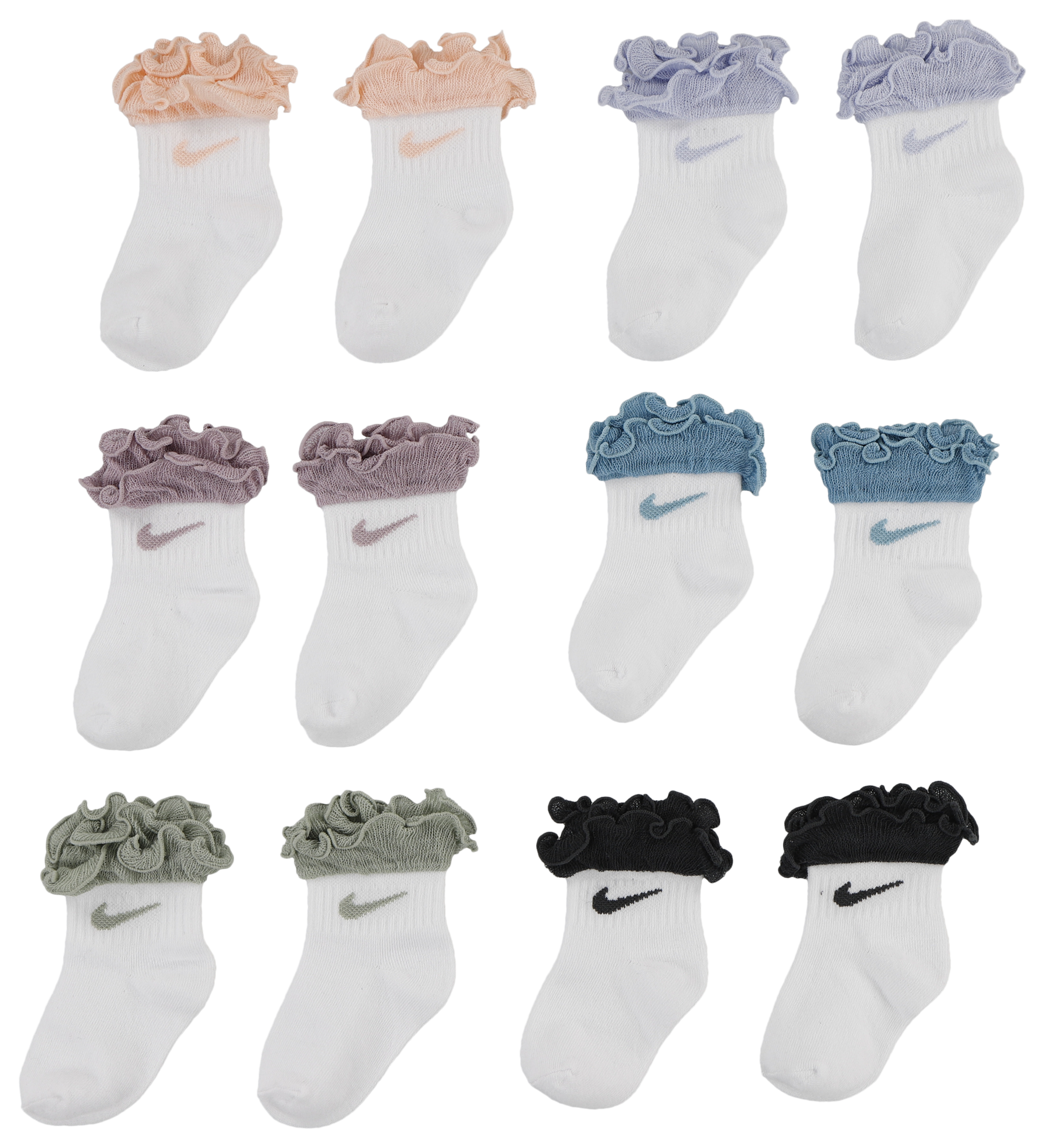 Nike 6 Pack Ruffle Socks 