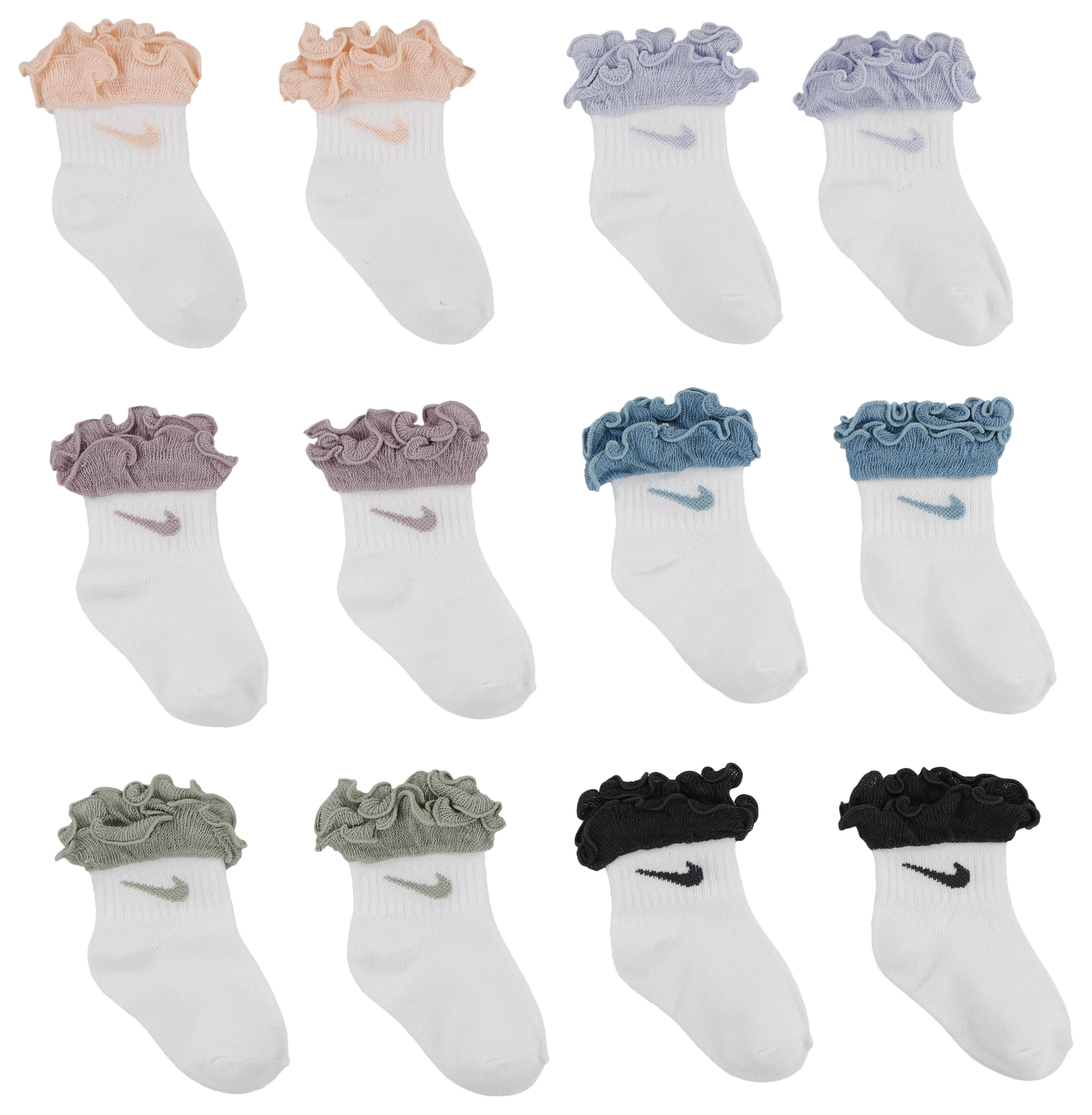 Nike 6 Pack Ruffle Socks 