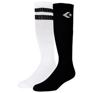 Women's Plus Size White Athletic Socks with Black Stripes