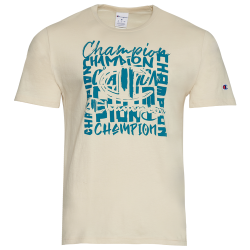 

Champion Mens Champion Script 22 Short Sleeve T-Shirt - Mens Tan/Teal Size M