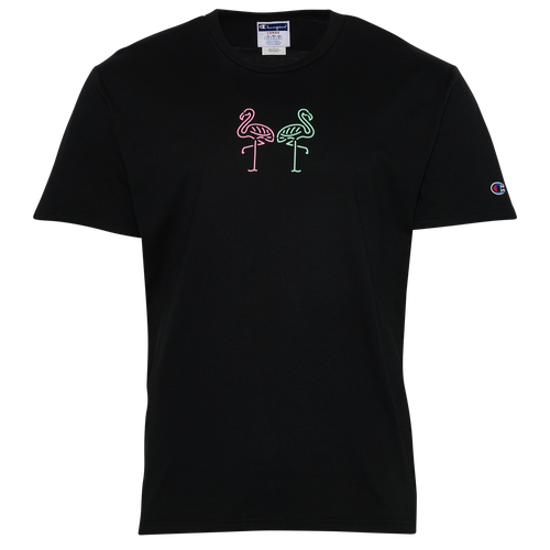 

Champion Flamingo T-Shirt - Mens Black/Pink Size S