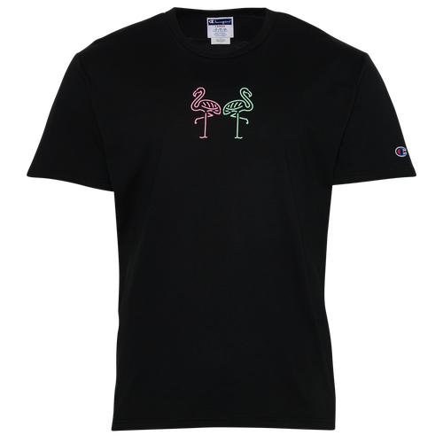 

Champion Flamingo T-Shirt - Mens Black/Pink Size M