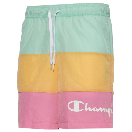 

Champion Block Beach 8" Shorts - Mens Clean Mint/Orange/Pink Ribbon Size XXL