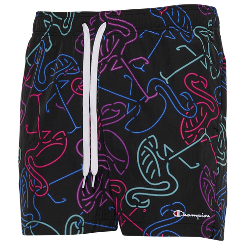 Champion Mens  Flamingo Printed Shorts In Black/pink