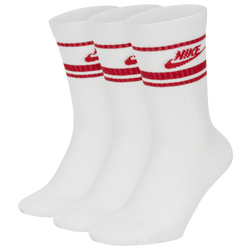 Men's - Nike 3 Pack Futura Logo Crew Socks - University Red/White