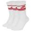 Nike 3 Pack Crew Socks - Men's White/University Red