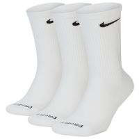 Nike Dri-FIT Crew Training Socks WHITE (Large/6 Pair) 8-12 