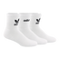 adidas 3 Pack Quarter Socks - Men's White/Black