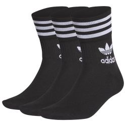 Adulte - adidas Paquet de 3 paires de chaussettes à mi-cheville - Noir/Blanc