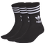 adidas 3 Pack Mid Cut Socks - Adult Black/White