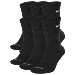 Men's - Nike 6 Pack Everyday Cushion Crew Socks - Black/White