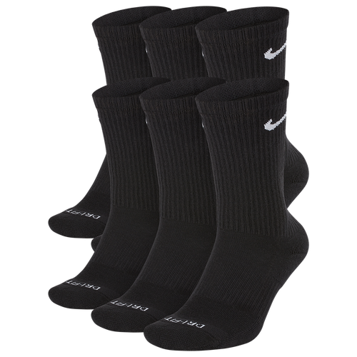 Nike Men's 6 Pack Everyday Plus Cushioned Socks - Size M - Black/White