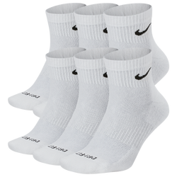 Men's - Nike 6 Pack Dri-FIT Plus Quarter Socks  - White/Black