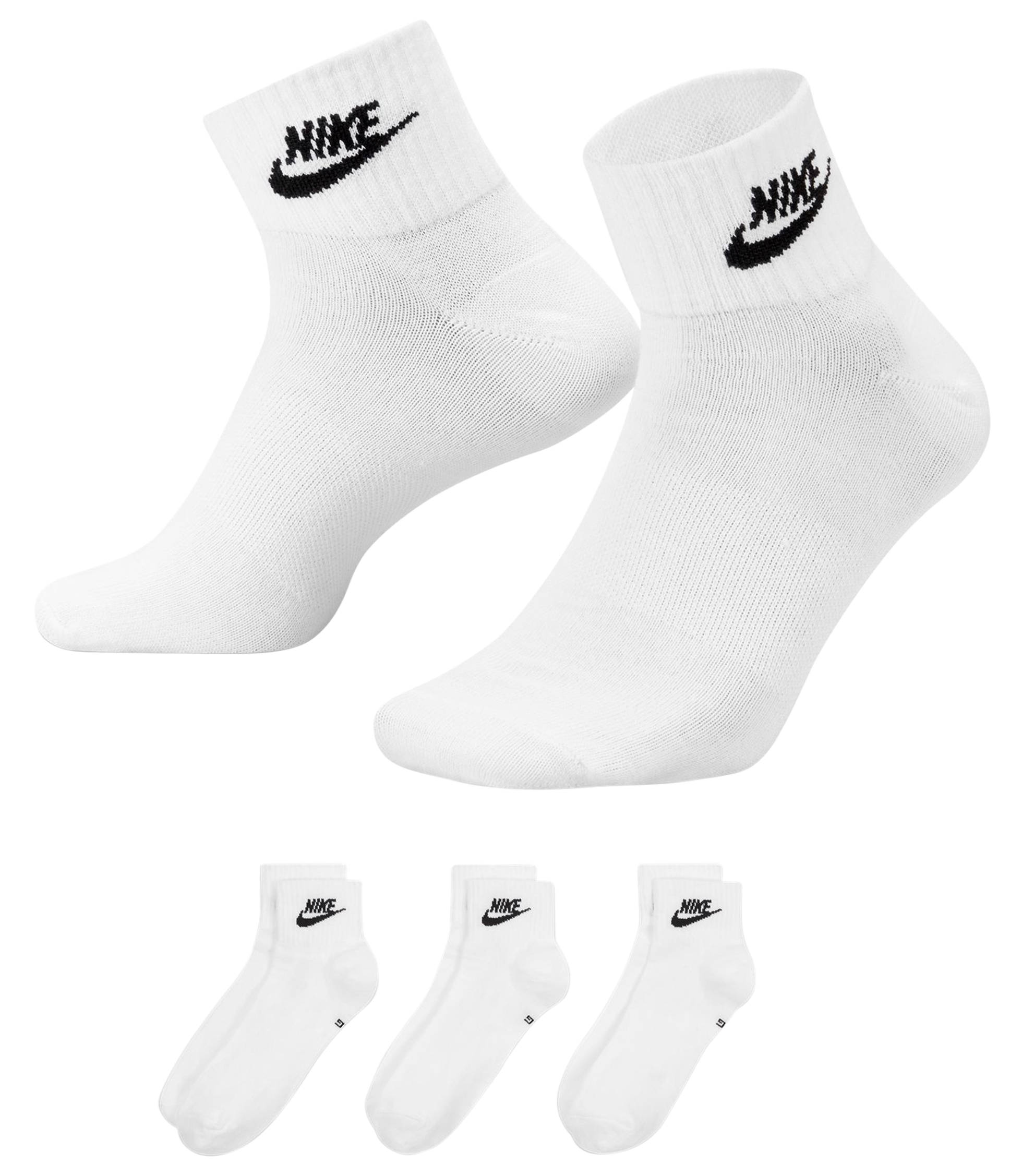 Calcetines Nike Mujer SX4863101 Blanco U Nike TRIC PACK LIGHTWEIGHT FOOTIE